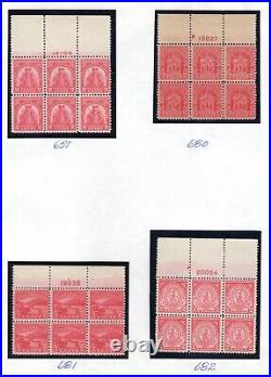 Momen Us Stamps #610/689, 630 Plate Blocks Collection Mint Og Nh Vf Lot #79922
