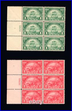 Momen Us Stamps #614-615 Plate Blocks Of 6 Mint Og Nh Vf+ Lot #91402