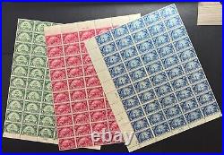 Momen Us Stamps #614-616 Full Sheets Mint Og Nh Cat $2,300 Lot #81879-6