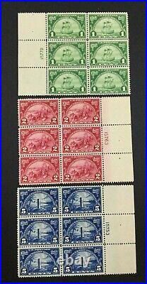 Momen Us Stamps #614-616 Set Plate Blocks Mint Og H Lot #75467