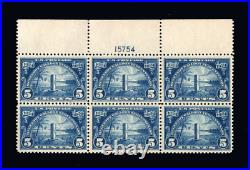 Momen Us Stamps #616 Plate Block Of 6 Mint Og Nh Vf Lot #91386