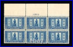 Momen Us Stamps #619 Plate Block Of 6 Mint Og Nh Xf Lot #91383