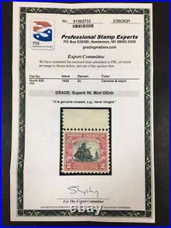 Momen Us Stamps #620 Mint Og Nh Pse & Pf Graded Certs Sup-98 Lot #89689
