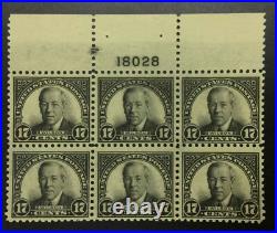 Momen Us Stamps #623 Plate Block Of 6 Mint Og Nh Lot #73350
