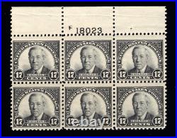 Momen Us Stamps #623 Plate Block Of 6 Mint Og Nh Lot #91355