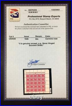 Momen Us Stamps #630 White Plains Sheet Mint Og Nh Pse Cert Lot #86162