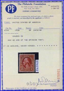 Momen Us Stamps #634a Mint Og Nh Pse Graded Cert Sup-98 Lot #97167