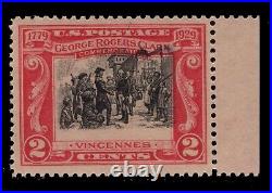 Momen Us Stamps #651 Var. Significant Vignette Shift Mint Og Lh Xf Lot #85483