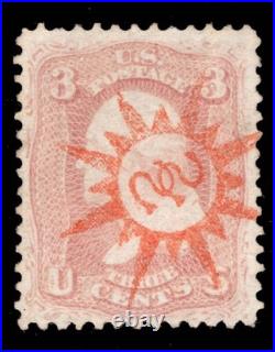 Momen Us Stamps #65 Fancy Red Ss Used Pse Cert Lot #98014