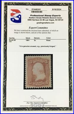 Momen Us Stamps #65 Mint Og H Vf+ Pf Cert Lot #94651