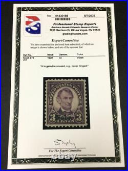 Momen Us Stamps #672 Mint Og Nh Pse Cert Lot #84600