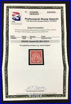 Momen Us Stamps #682 Mint Og Nh Pse Graded Cert Sup-98 Lot #85291