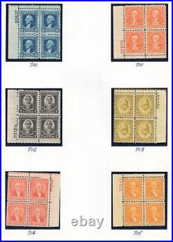 Momen Us Stamps #704-715 Plate Blocks Mint Og Nh Vf Lot #79923