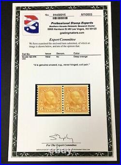 Momen Us Stamps #723 Pair Mint Og Nh Pse Cert Lot #84599