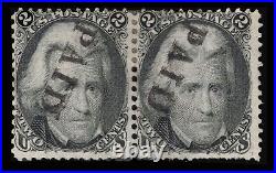 Momen Us Stamps #73 Pair Paid Black Jack Used Lot #83604