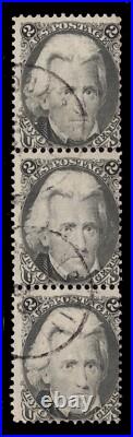 Momen Us Stamps #73 Strip Black Jack Used Lot #83601