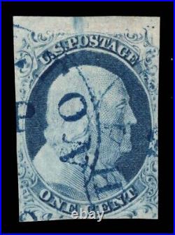 Momen Us Stamps #7 Pos 4r1l Double Transfer Used Pf Cert Lot #94081