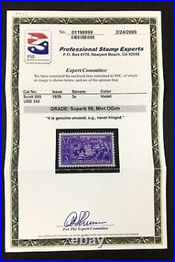 Momen Us Stamps #855 Mint Og Nh Pse Graded Cert Sup-98 Lot #85280