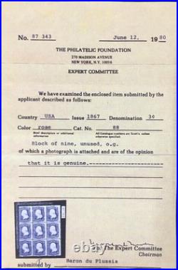 Momen Us Stamps #88 E Grill Mint Og Lh Fresh Pf Cert Lot #96393-1