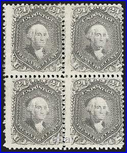 Momen Us Stamps #99 F Grill Intact Block Of 4 Mint Og H $45,000 Lot #73383-1