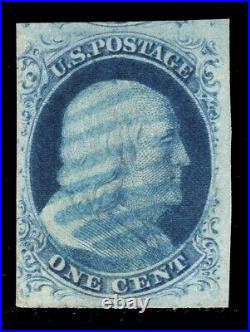 Momen Us Stamps #9 Imperf Blue Grid Used Vf/xf Jumbo Lot #81192