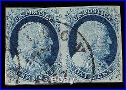 Momen Us Stamps #9 Imperf Pair Used Lot #87411