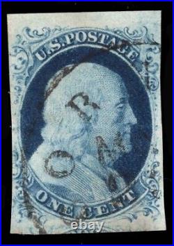 Momen Us Stamps #9 Pos. 10r1l Imperf Used Vf+ Lot #89947