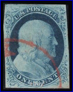 Momen Us Stamps #9 Red Cds Imperf Used Lot #89962