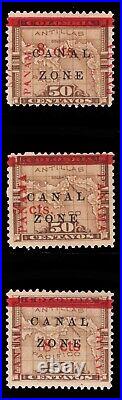 Momen Us Stamps Canal Zone #18-20 Mint Og H Lot #84210