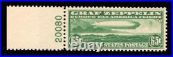 Momen Us Stamps #c13 Plate Single Graf Zeppelin Mint Og Nh Vf+ Lot #93813