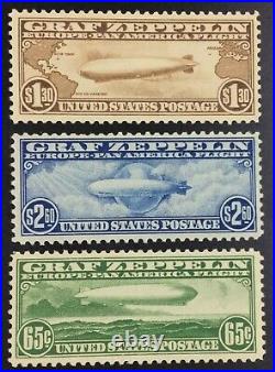 Momen Us Stamps #c13-c15 Graf Zeppelin Mint Og Nh Vf Lot #73851