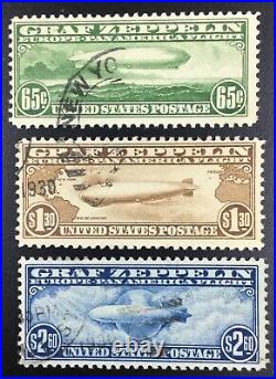 Momen Us Stamps #c13-c15 Graf Zeppelin Set Used Lot #72203