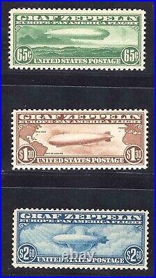 Momen Us Stamps #c13-c15 Mint Og Nh Graf Zeppelin Set Lot #78544