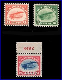 Momen Us Stamps #c1-c3 Set Airmail Mint Og Nh Vf+ Lot #82440