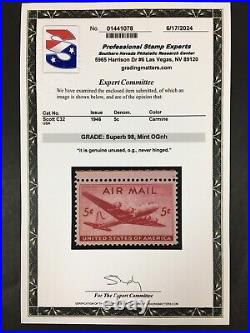 Momen Us Stamps #c32 Mint Og Nh Pse Graded Cert Sup-98 Lot #90603