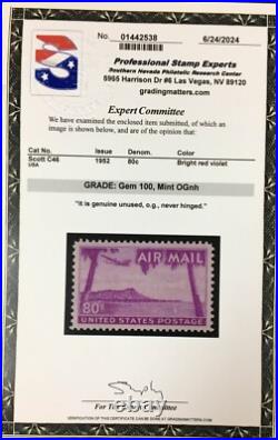 Momen Us Stamps #c46 Mint Og Nh Pse Graded Cert Gem-100 Lot #91088