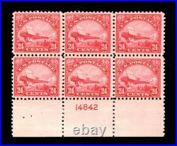 Momen Us Stamps #c6 Intact Plate Block Of 6 Mint Og Nh Lot #94818