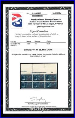 Momen Us Stamps #e1 Plate Block Of 6 Mint Og Nh Pse Graded Cert 85 Lot #92353