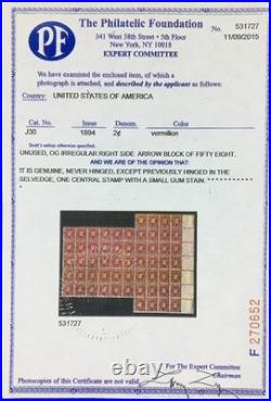 Momen Us Stamps #j30 Vermillion Mint Og Nh Pf Cert Lot #96730