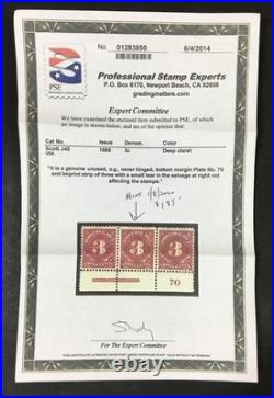 Momen Us Stamps #j40 Postage Due Mint Og Nh Vf Pf Cert Lot #96970