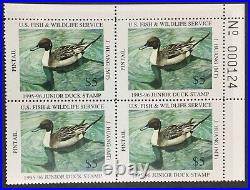 Momen Us Stamps #jds3 Junior Duck Mint Nh Plate Block Lot #75452