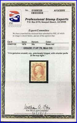 Momen Us Stamps #o120 Official Mint Og H Pse Cert Lot #95727