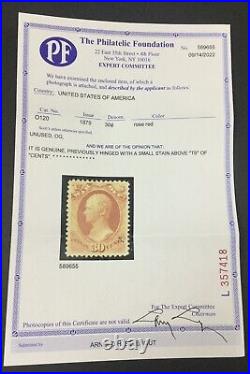 Momen Us Stamps #o120 Official Mint Og H Vf+ Pf Cert Lot #82241