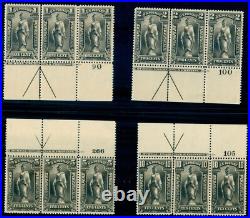 Momen Us Stamps #pr114-pr125 Mint Og Nh Plate Strips Of 3 Vf