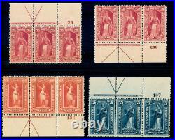 Momen Us Stamps #pr114-pr125 Mint Og Nh Plate Strips Of 3 Vf