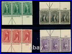 Momen Us Stamps #pr114-pr125 Mint Og Nh Plate Strips Of 3 Vf