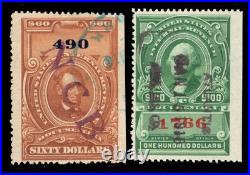Momen Us Stamps #r224-r225 Revenue Used Lot #97260