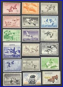 Momen Us Stamps #rw10-rw27 Duck Mint Og Nh Lot #75699