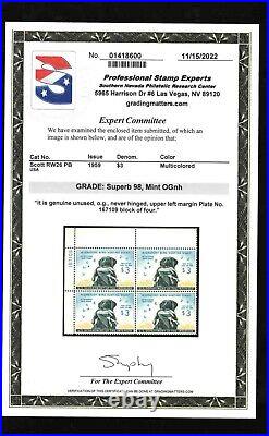 Momen Us Stamps #rw26 Plate Block Mint Og Nh Pse Graded Cert Sup-98 Lot #79316