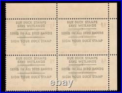 Momen Us Stamps #rw36 Plate Block Duck Mint Og Nh Vf Lot #84411